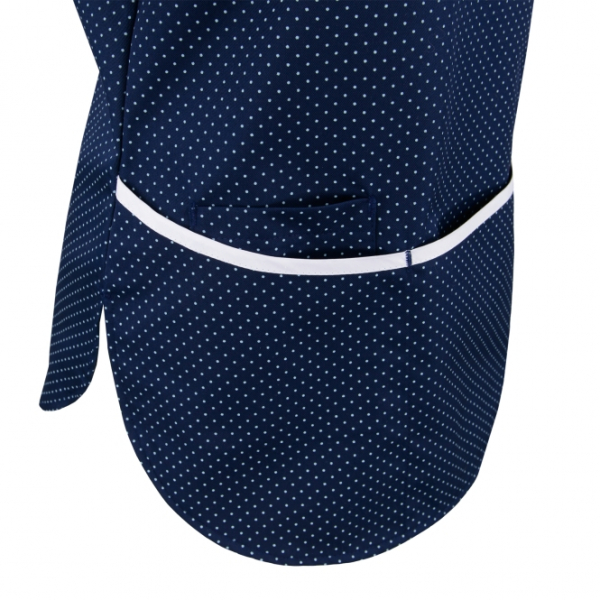 BEB-Damenkasack Stretcheinsatz, 195 g/m, marine/wei gepunktet