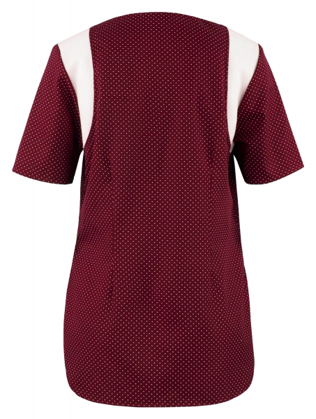 BEB-Damenkasack Stretcheinsatz, weinrot/wei gepunktet