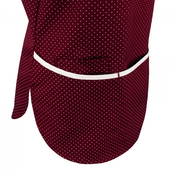 BEB-Damenkasack Stretcheinsatz, weinrot/wei gepunktet