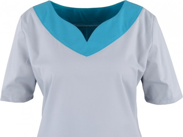 BEB-Damenkasack Stretchgewebe, 150 g/m, hellgrau/petrol