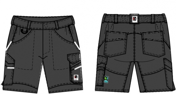 BEB-Herren-Shorts, Flex, Fairtrade, charcoal/schwarz