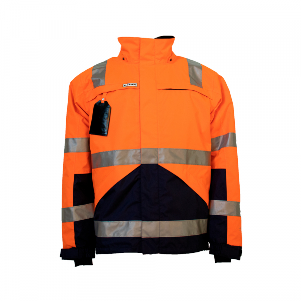 OCEAN-Nystad-High-Vis-Jacke, 175 g/m,  neonorange/marine