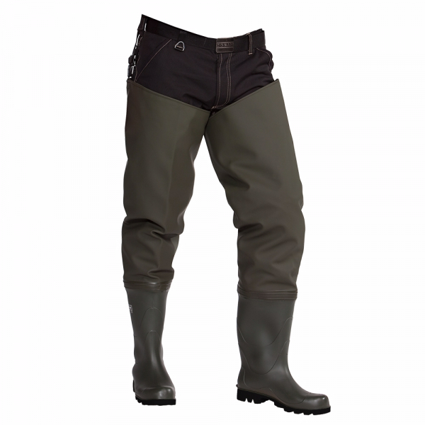 OCEAN-Deluxe-Thigh-Waders-Seestiefel, 700g/m, dunkeloliv