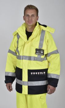 OCEAN-Warnschurz-Jake, Multinorm Protect High-Vis, warngelb/marine