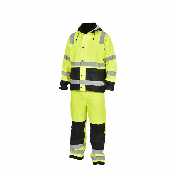 OCEAN-Regenanzug (Jacke+Hose), Tony High-Vis, 170 g/m², neongelb/schwarz