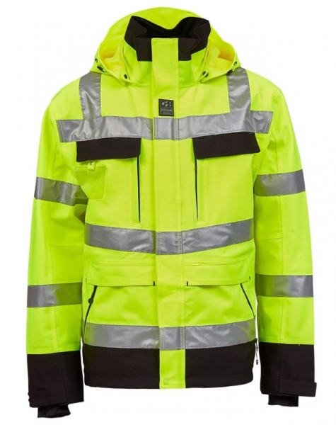 OCEAN-Abeko-Warnschutz Jacke, Abo Stretch, warngelb/schwarz