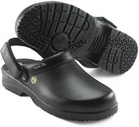 SIKA-OB ESD-Arbeits-Berufs-Clogs, FUSION CLOG, offen mit Riemen, schwarz