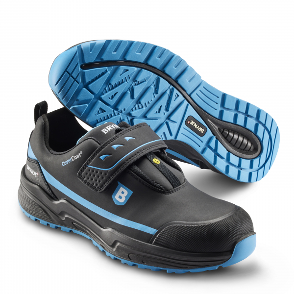 SIKA-S3 SRC, Sicherheitshalbschuhe, Blue Engery, schwarz, mit verstellbarem Velcro Klettverschluss