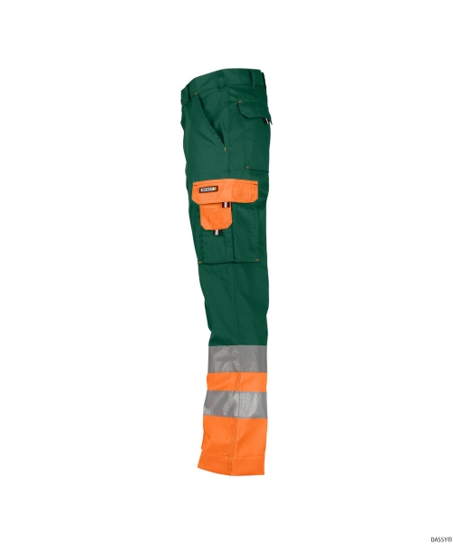 DASSY-Warnschutz-Bundhose OMAHA , gr�n/orange