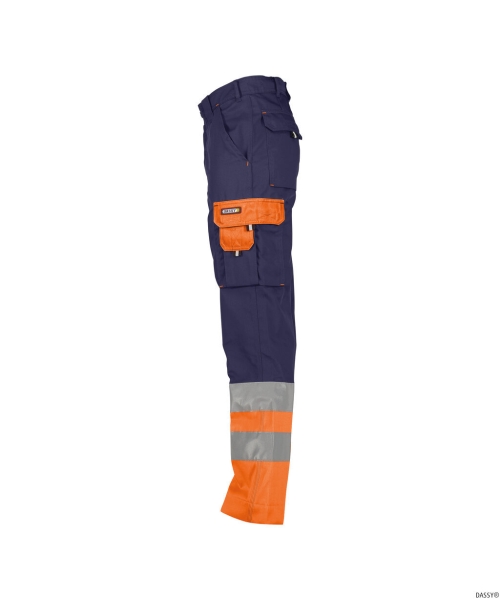 DASSY-Warnschutz-Bundhose OMAHA , dunkelblau/orange