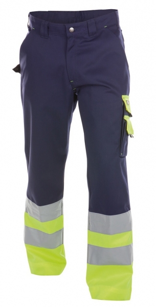 DASSY-Warnschutz-Bundhose OMAHA , dunkelblau/gelb