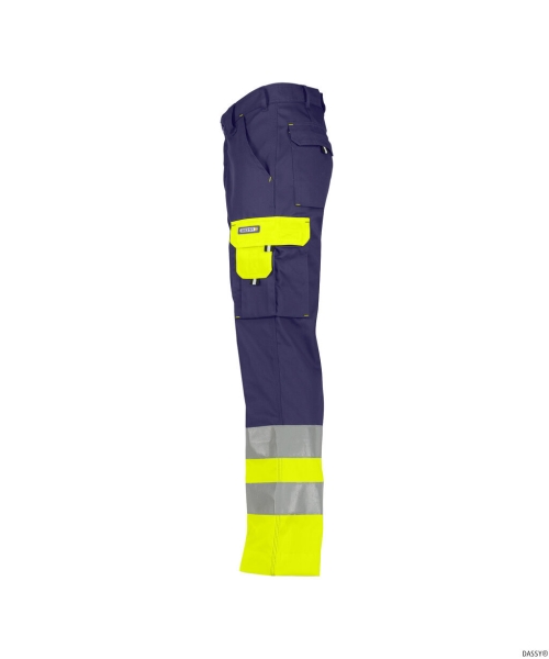 DASSY-Warnschutz-Bundhose OMAHA , gelb/dunkelblau