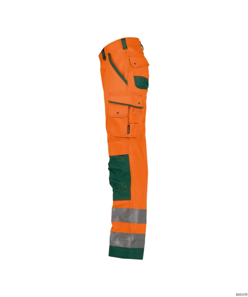DASSY-Warnschutz-Bundhose CHICAGO , orange/gr�n