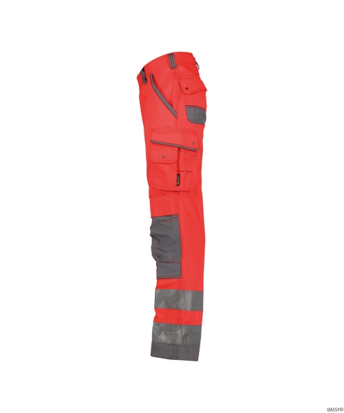 DASSY-Warnschutz-Bundhose CHICAGO , rot/grau