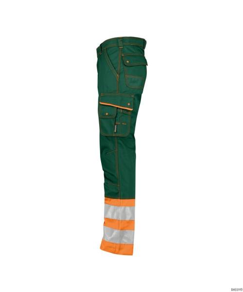 DASSY-Warnschutz-Bundhose PHOENIX , orange/gr�n