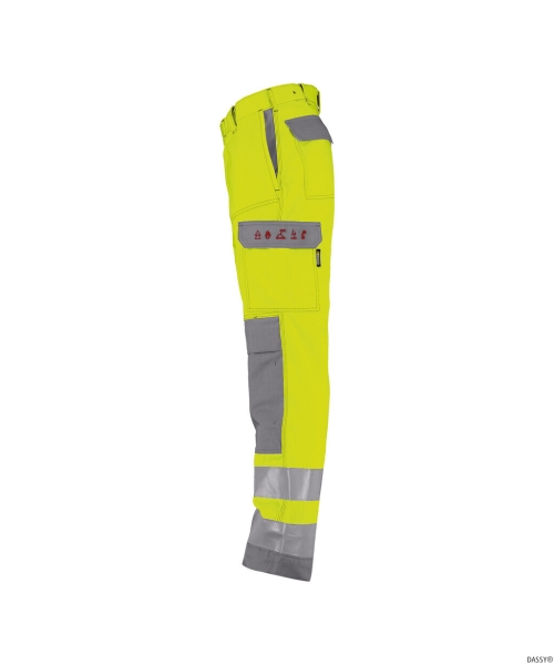 DASSY-Warnschutz-Bundhose MANCHESTER  gelb/grau