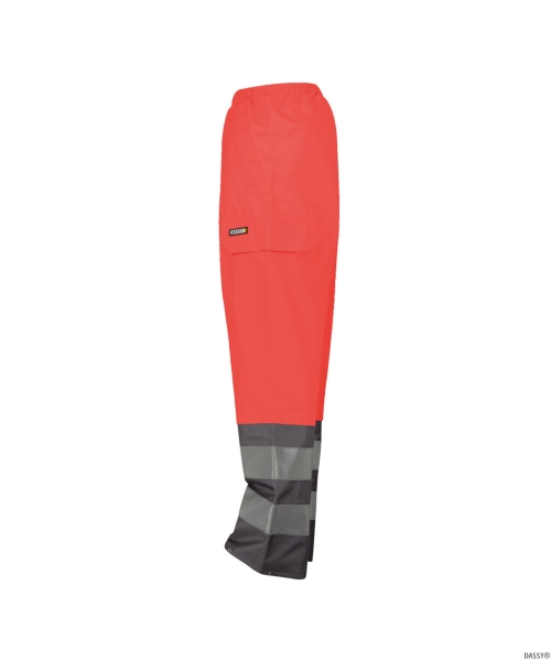 DASSY-Warnschutz-Regen-Bundhose SOLA,   rot/grau