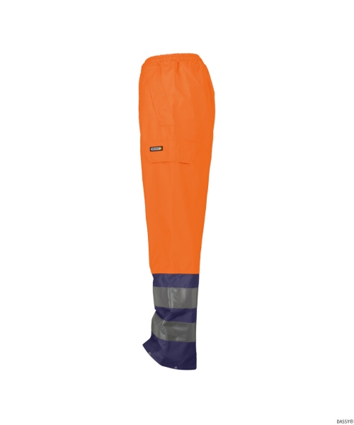 DASSY-Warnschutz-Regen-Bundhose SOLA,   orange/dunkelblau
