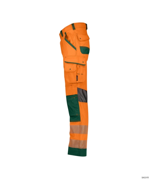 DASSY-Warnschutz-Bundhose ODESSA , orange/gr�n