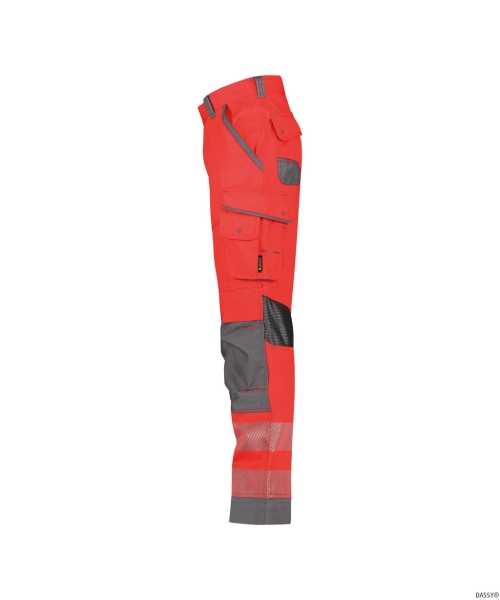 DASSY-Warnschutz-Bundhose ODESSA , rot/grau