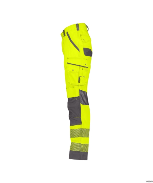 DASSY-Warnschutz-Bundhose ODESSA , gelb/grau