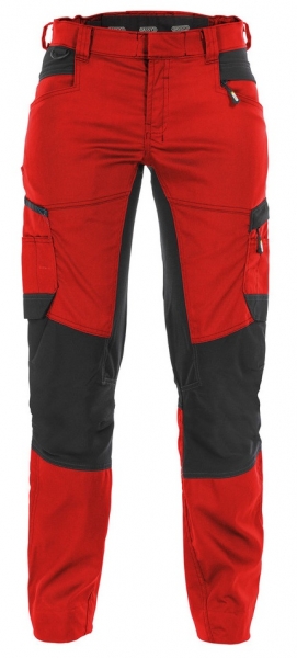 DASSY-Damen-Bundhose mit Stretch HELIX, rot/schwarz