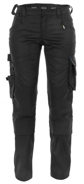 DASSY-Damen-Bundhose mit Stretch und Kniepolstertaschen DYNAX, schwarz
