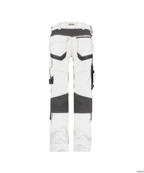 DASSY-Damen-Malerbundhose mit Stretch und Kniepolstertaschen DYNAX PAINTERS, wei�/grau