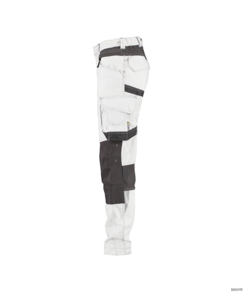 DASSY-Damen-Malerbundhose mit Stretch und Kniepolstertaschen DYNAX PAINTERS, wei�/grau