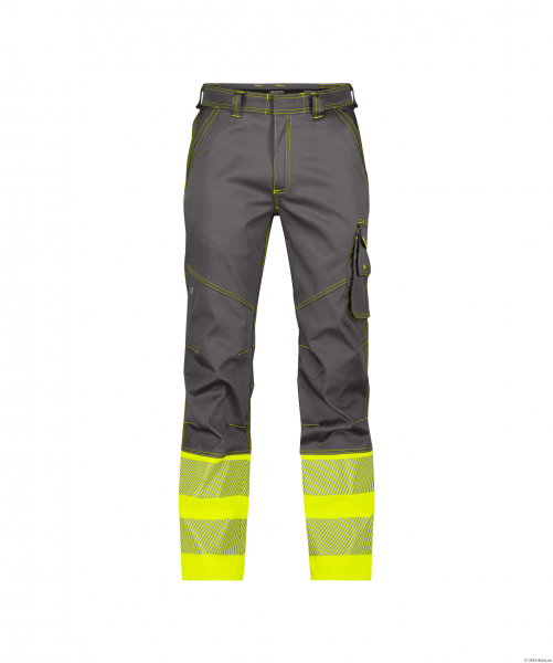 DASSY-Stretch-Warnschutzbundhose PRINCETON, zementgrau/neongelb