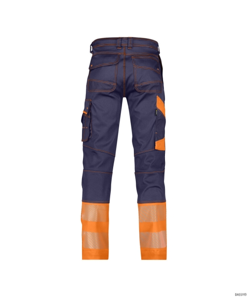 DASSY-Stretch-Warnschutzbundhose PRINCETON, dunkelblau/neonorange