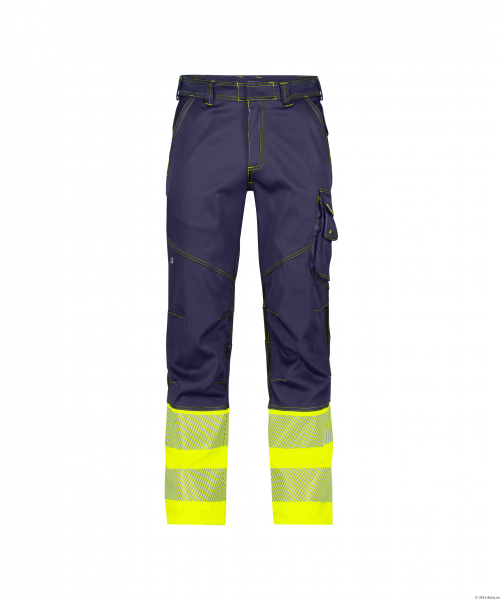 DASSY-Stretch-Warnschutzbundhose PRINCETON, dunkelblau/neongelb