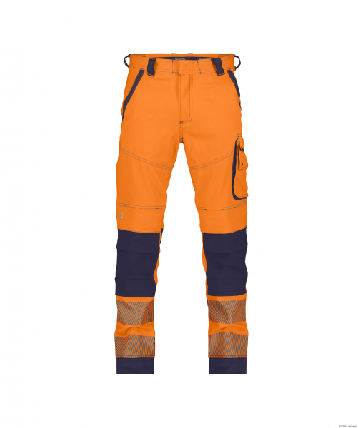 DASSY-Stretch-Warnschutzbundhose ARUBA, neonorange/dunkelblau