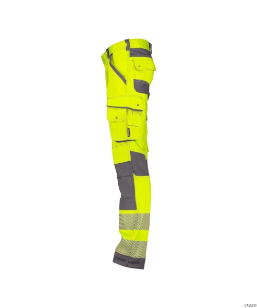 DASSY-Stretch-Warnschutzbundhose ARUBA, neongelb/zementgrau