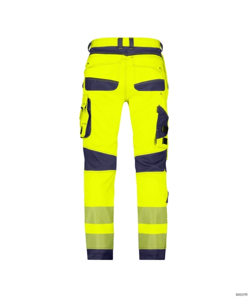 DASSY-Stretch-Warnschutzbundhose ARUBA, neongelb/dunkelblau