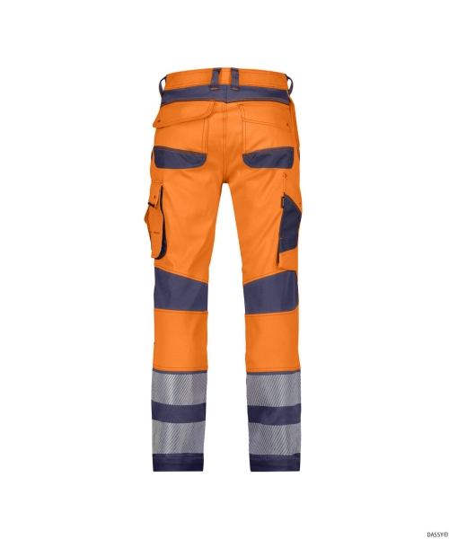 DASSY-Stretch-Warnschutzbundhose MINNESOTA, neonorange/dunkelblau