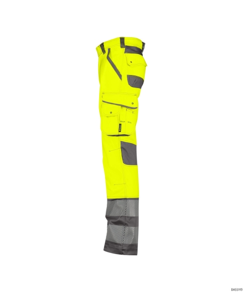DASSY-Stretch-Warnschutzbundhose MINNESOTA, neongelb/zementgrau
