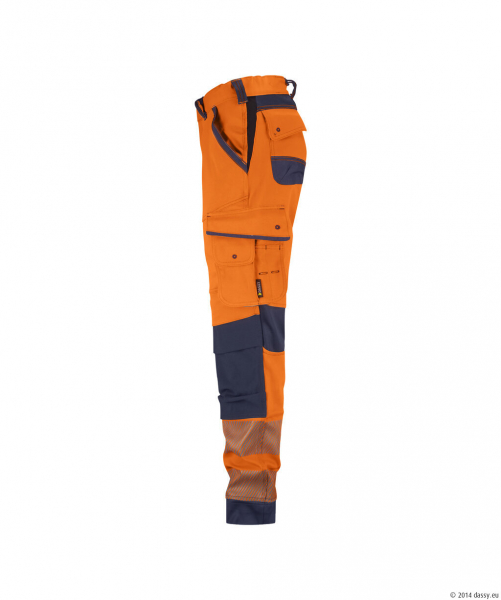 DASSY� Aruba WomenStretch-Warnschutzbundhose mit Kniepolstertaschen, neonorange/dunkelblau