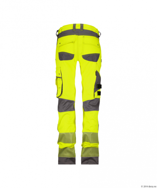 DASSY� Aruba WomenStretch-Warnschutzbundhose mit Kniepolstertaschen, neonelb/zementgrau