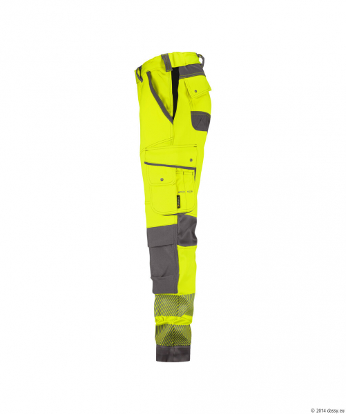 DASSY� Aruba WomenStretch-Warnschutzbundhose mit Kniepolstertaschen, neonelb/zementgrau