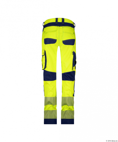 DASSY� Aruba WomenStretch-Warnschutzbundhose mit Kniepolstertaschen, neongelb/dunkelblau