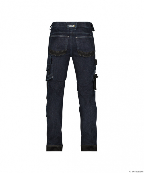 DASSY� Kyoto Stretch-Arbeitsjeans mit Kniepolstertaschen, jeansblau/schwarz
