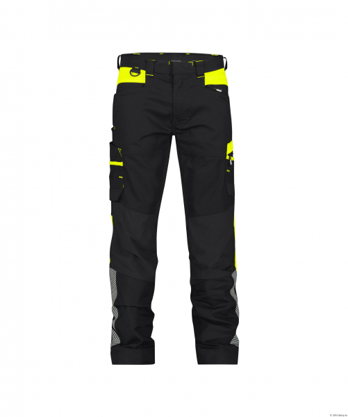 DASSY-Arbeitshose HONG KONG, 245 g/m, schwarz/neongelb