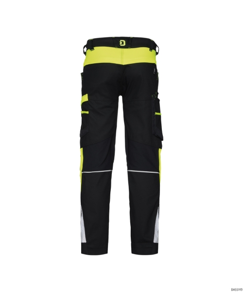 DASSY-Arbeitshose HONG KONG, 245 g/m�, schwarz/neongelb