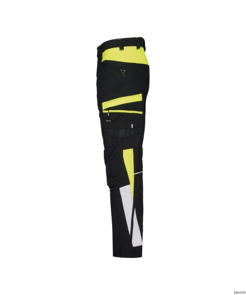 DASSY-Arbeitshose HONG KONG, 245 g/m�, schwarz/neongelb