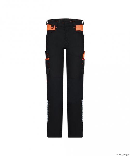 DASSY� Hong Kong Stretch-Arbeitshose, schwarz/fluo orange