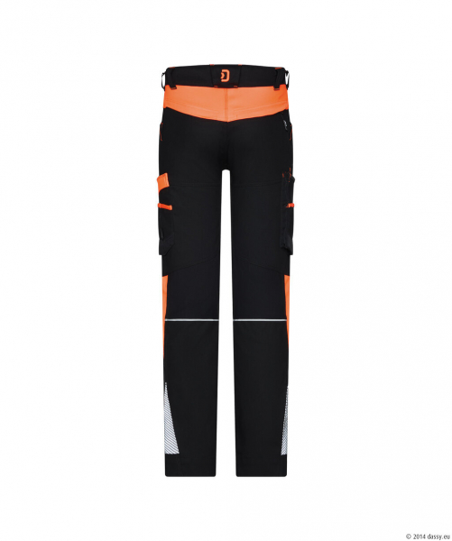 DASSY� Hong Kong Stretch-Arbeitshose, schwarz/fluo orange