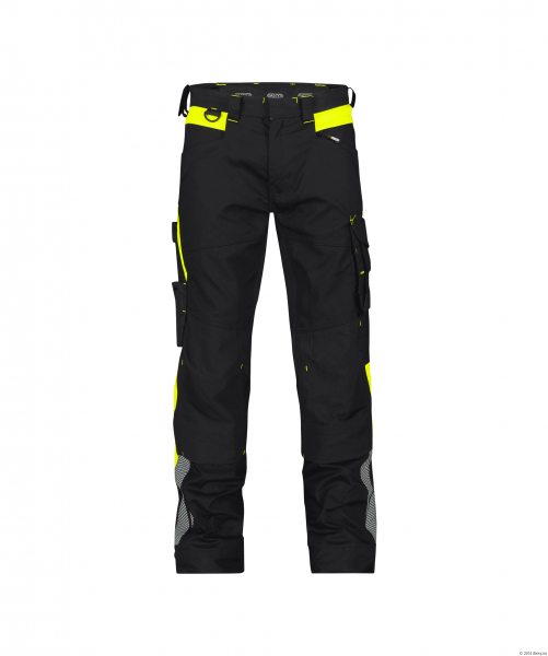 DASSY-Stretch-Arbeitshose CANTON, 245 g/m, schwarz/neongelb