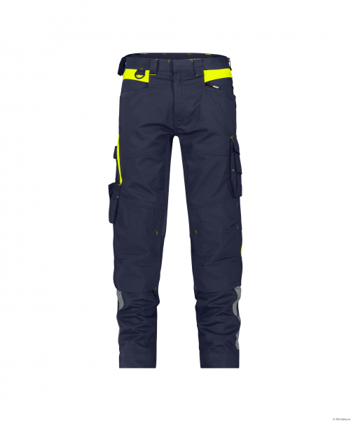 DASSY-Stretch-Arbeitshose CANTON, 245 g/m, nachtblau/neongelb