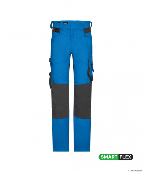 DASSY® Dynax NextStretch-Arbeitshose mit Kniepolstertaschen, azurblau/anthrazitgrau